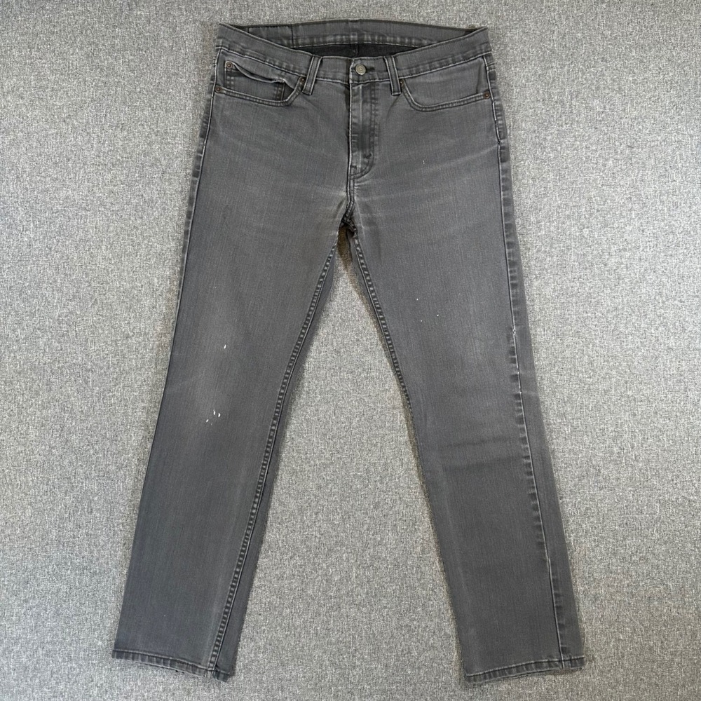 Levis 511 Slim Fit Jeans Mens 34x32 Grey Charcoal Stretch Denim Pants 511-1651